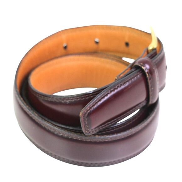 URUGUAY BROWN GENUINE LEATHER 1"Wd STITCH CASUAL DRESS MEN'S BELT Sz 34/85 (t45 - Picture 5 of 13